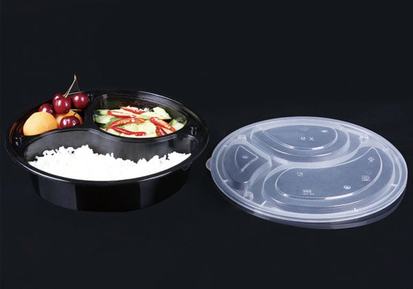 圓型飯盒,三格圓形快餐盒